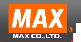 MAX CO., LTD. logo with orange MAX and black label