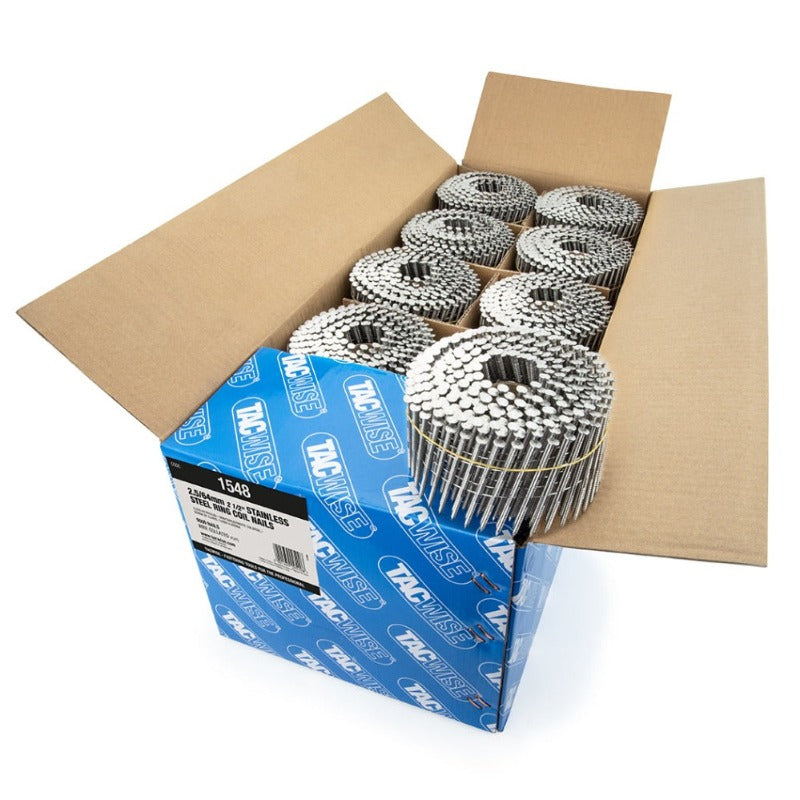 Tacwise 1548 Type 2.5/64mm Stainless Steel Flat Top Coil Nails