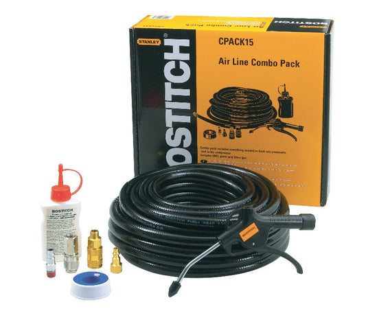 Bostitch CPACK15 Airline Kit - 15m Airline Blow Gun Tool Oil And Connectors