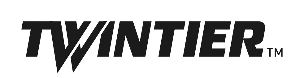 TwinTier(TM) logo in bold black and white lettering
