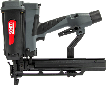 Cordless framing stapler, dark gray body with Senco logo and handle detail.