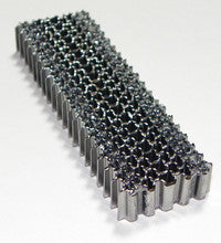 A carton of Senco corrugated fasteners, with a plain finish and high tensile steel composition.