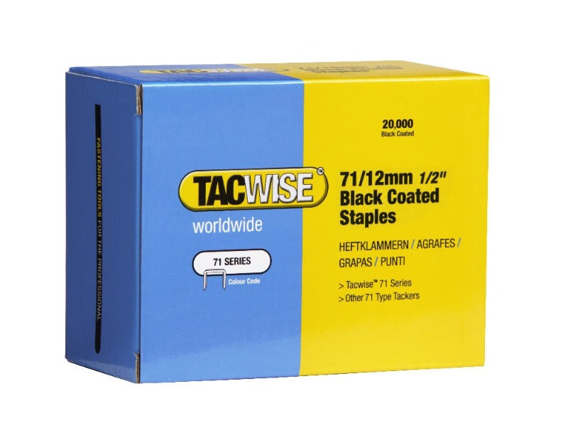Tacwise 0290 Type 71/12mm Black Coated Staples