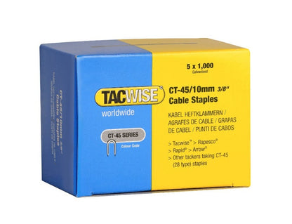 Tacwise 0352 Type CT-45/10mm Galvanised Divergent Point Cable Staples