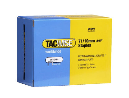 Tacwise 71/10 upholstery staples box, 10mm collated fasteners, 20,000 count