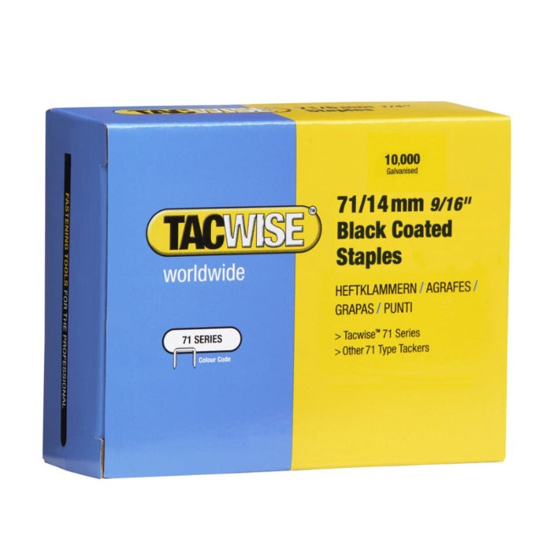 Tacwise 0374 Type 71/14mm Galvanised Black Coated Staples