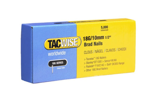 Tacwise 0392  18/10mm brads Pkt 5,000