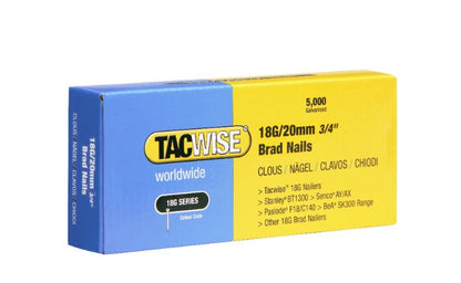 Tacwise brad nails box, 18G 18/20mm 3/4 in collated fasteners