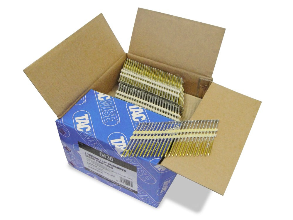 Tacwise 0436 Plastic Collated 3.1x90 Galv Screw Shank Strip Nails ...