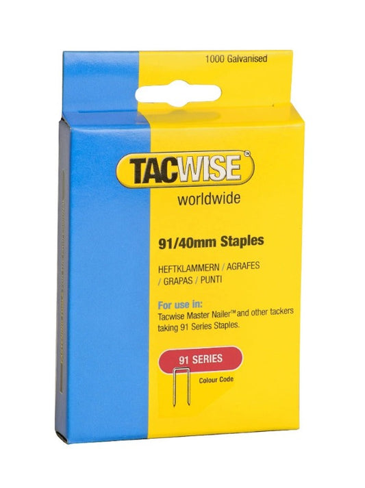 Tacwise 91/40mm Galvanised Narrow Crown Staples