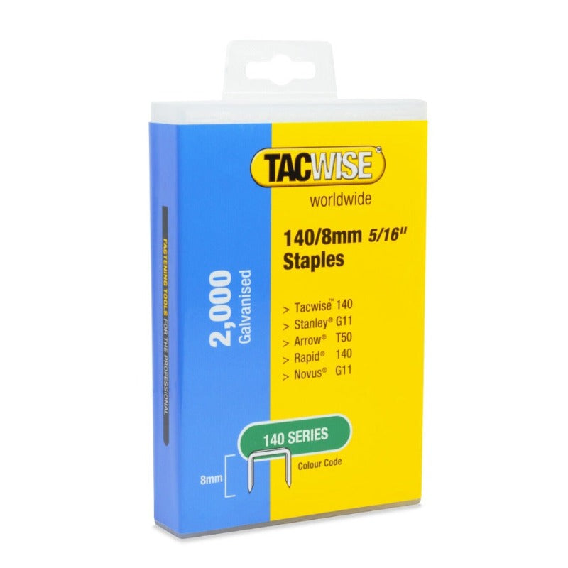 Tacwise 1417 Type 140/8mm Galvanised Staples in Plastic Hanging Pack