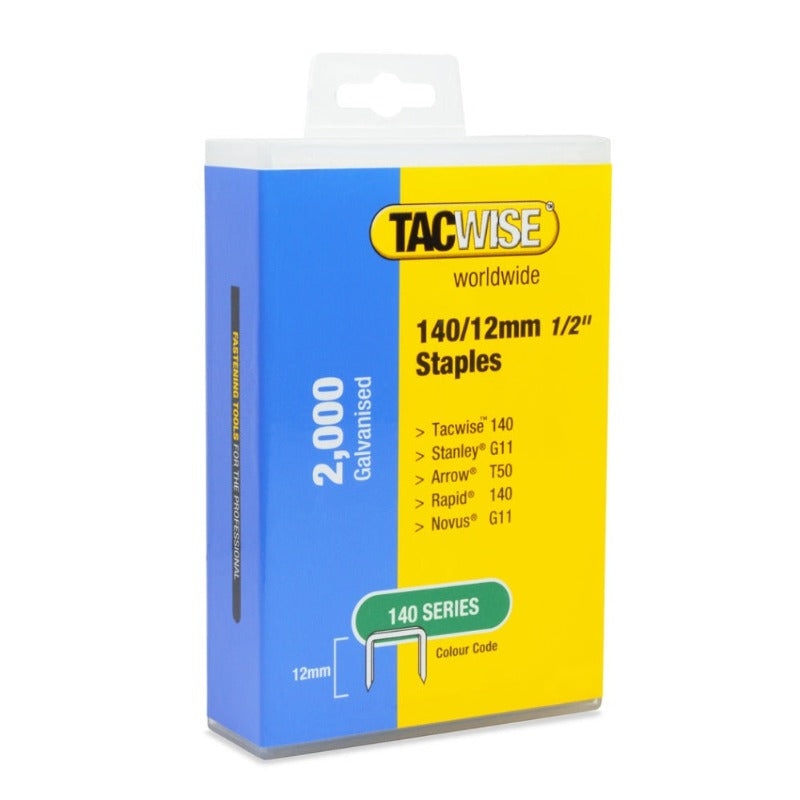 Tacwise 1419 Type 140/12mm Galvanised Staples in Plastic Hanging Pack