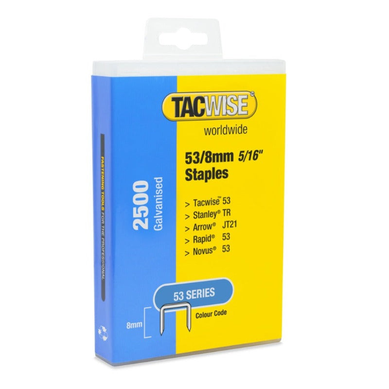 Tacwise 1477 Type 53/8mm Heavy Duty Galvanised Staples