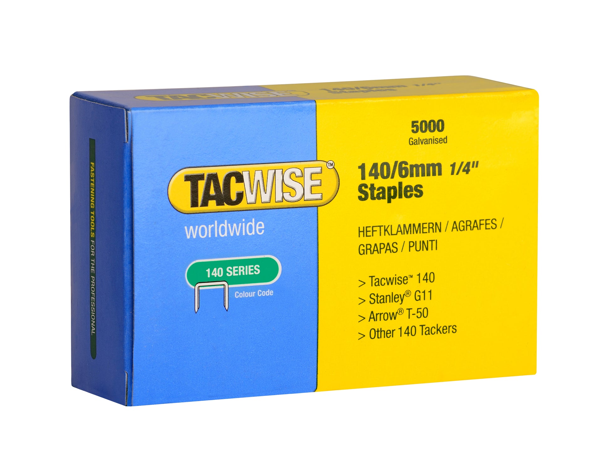 Tacwise 5000 galvanized staples box, 140/6mm (1/4") size