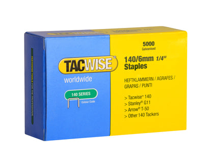 Tacwise 5000 galvanized staples box, 140/6mm (1/4") size
