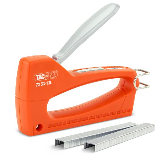 Orange Tacwise stapler with 53/10mm collated staples and metal strips