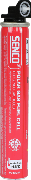 Red Senco Polar gas fuel cell cartridge, 40 g, with white top seal