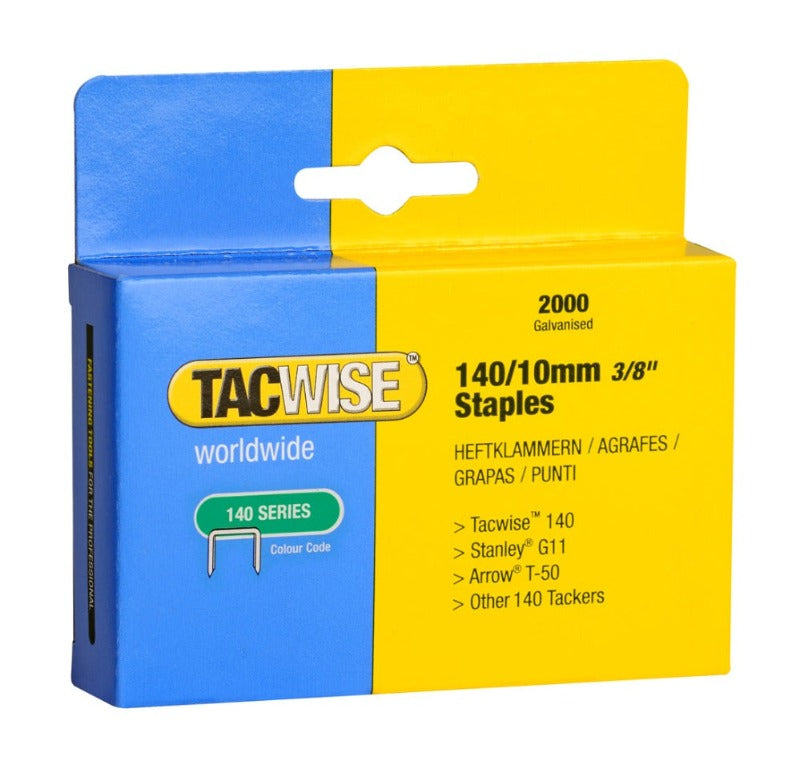 Tacwise 0347 140/10mm Galvanised Staples