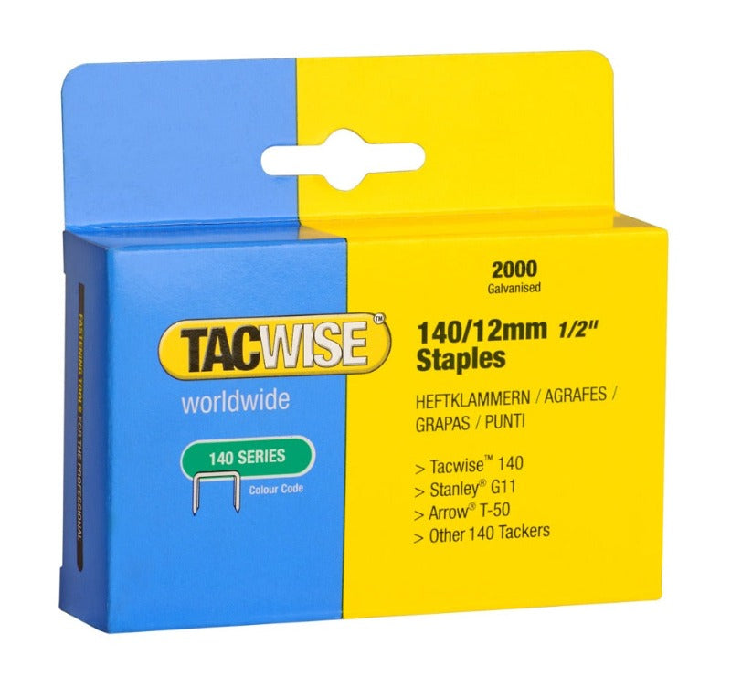 Tacwise 0348 140/12mm Galvanised Staples
