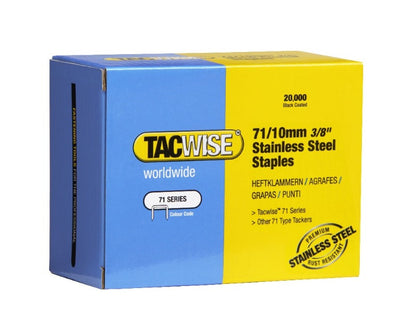 Tacwise 0375 71/10 STAINLESS STEEL Staples 10mm